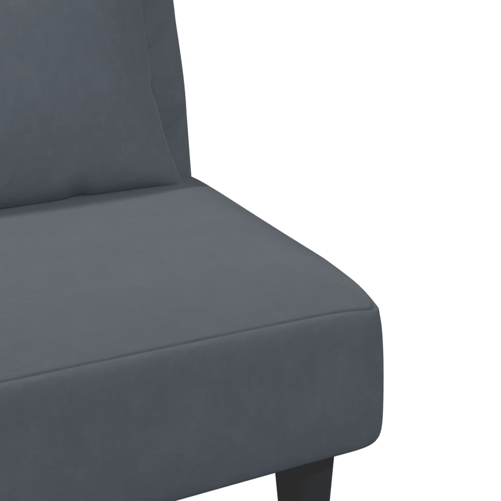 2-piece sofa set with cushions dark grey velvet