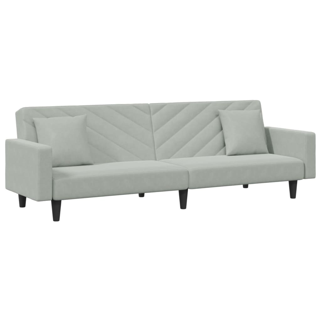 2-piece sofa set with cushions light grey velvet