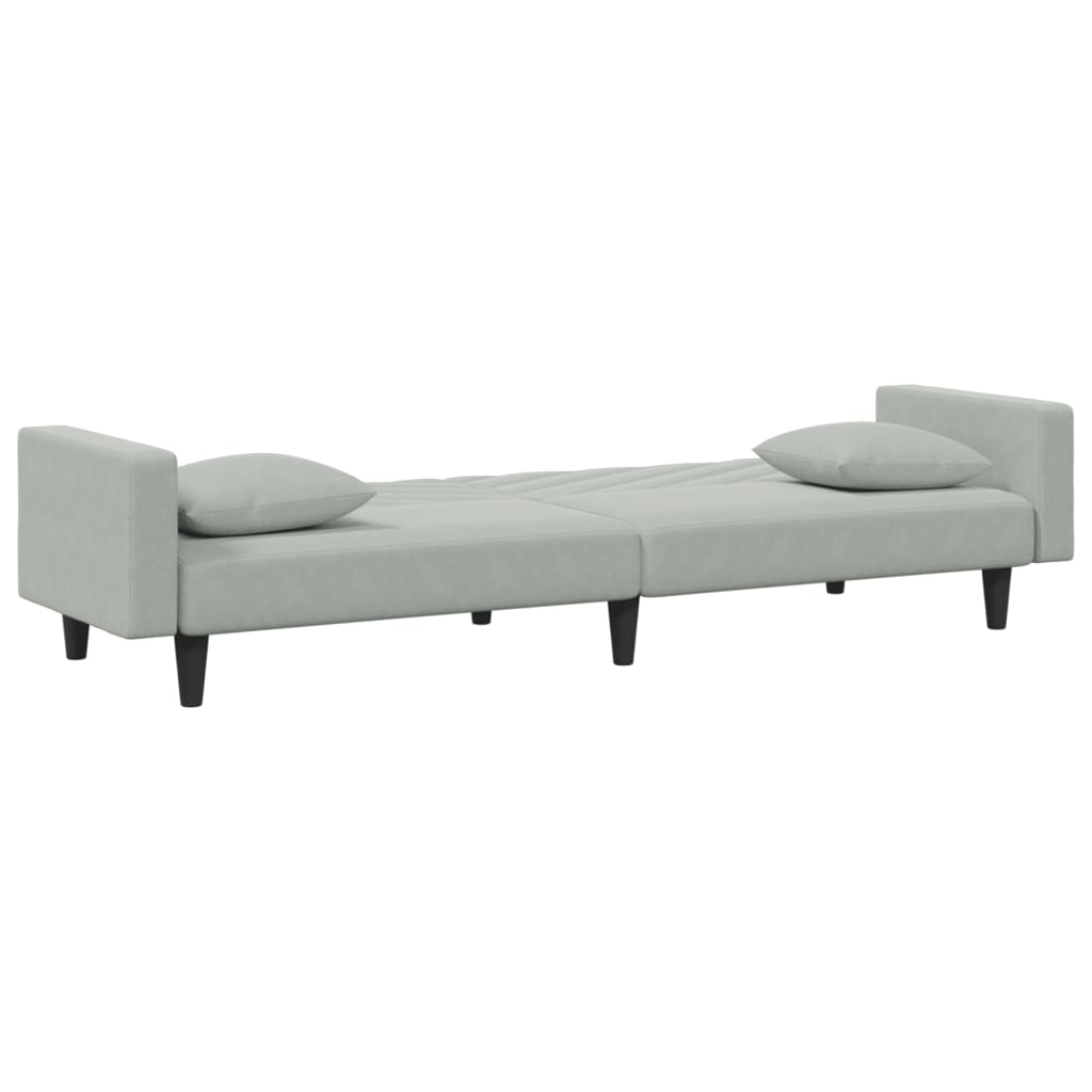 2-piece sofa set with cushions light grey velvet