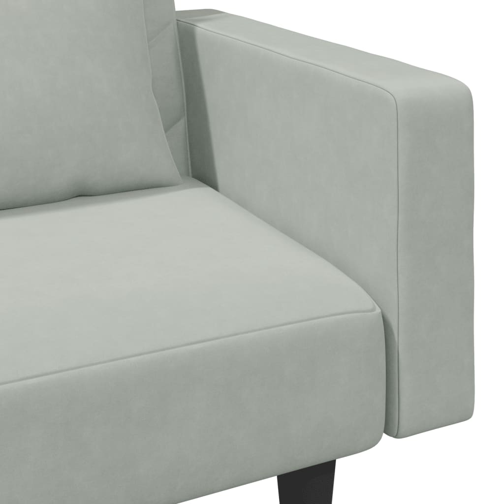 2-piece sofa set with cushions light grey velvet