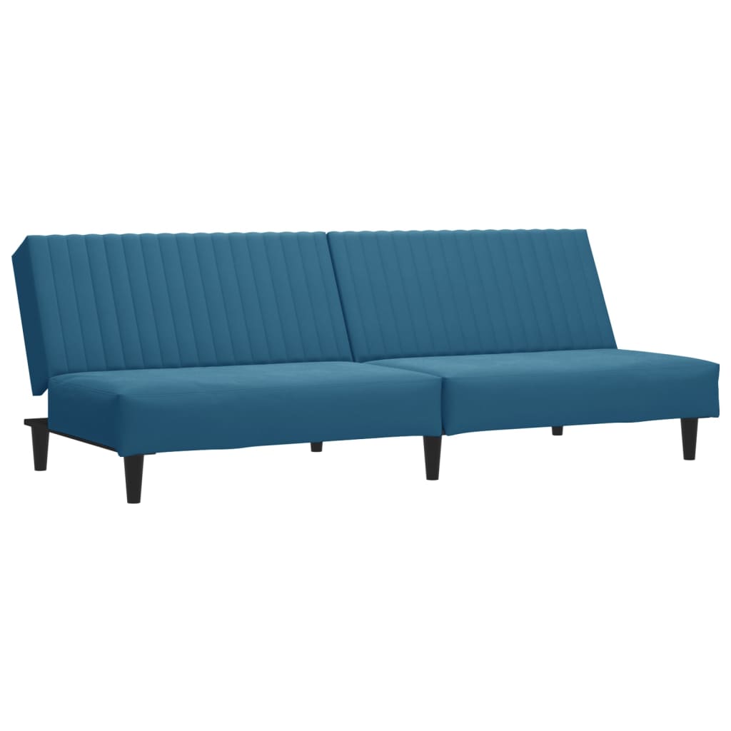 2-piece sofa set blue velvet