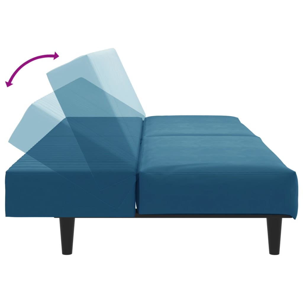 2-piece sofa set blue velvet