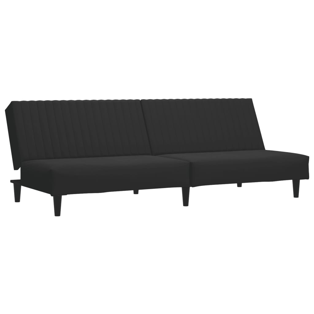 2-piece sofa set black velvet