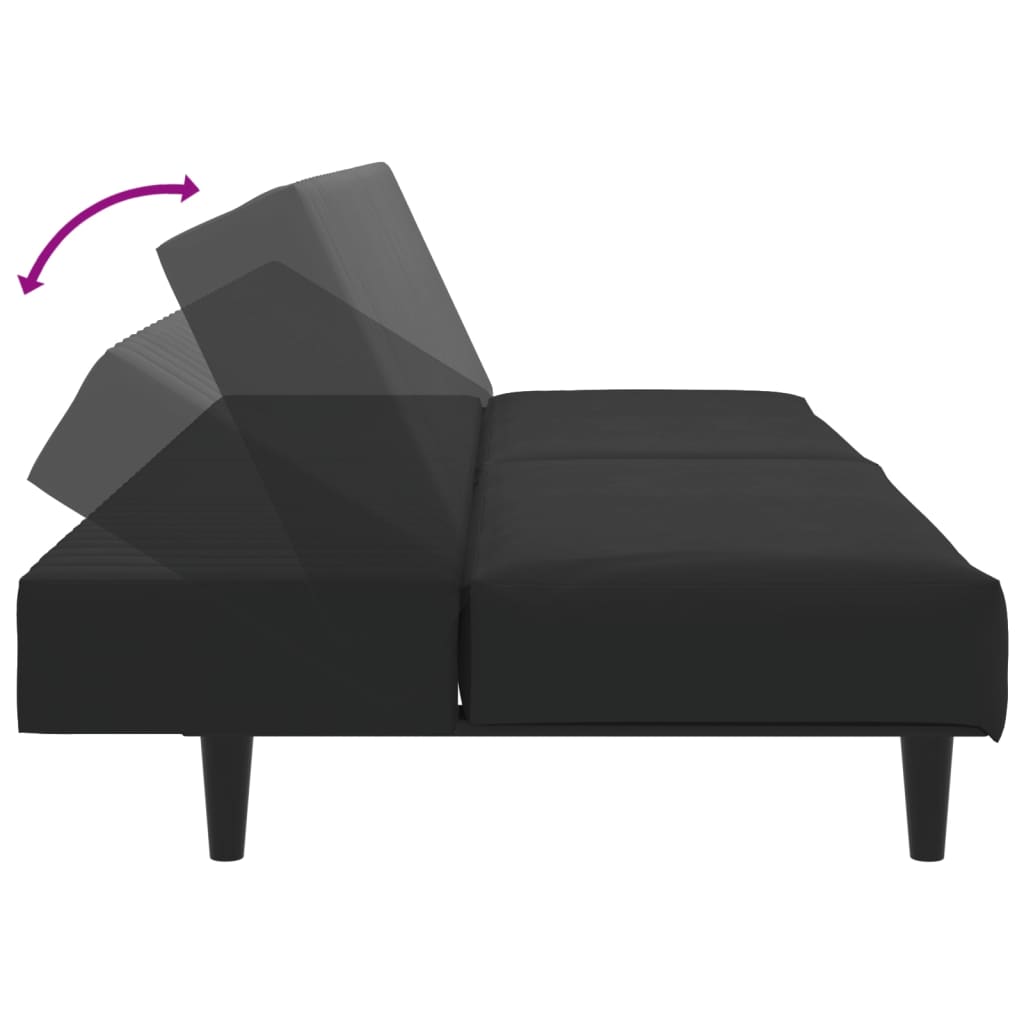 2-piece sofa set black velvet