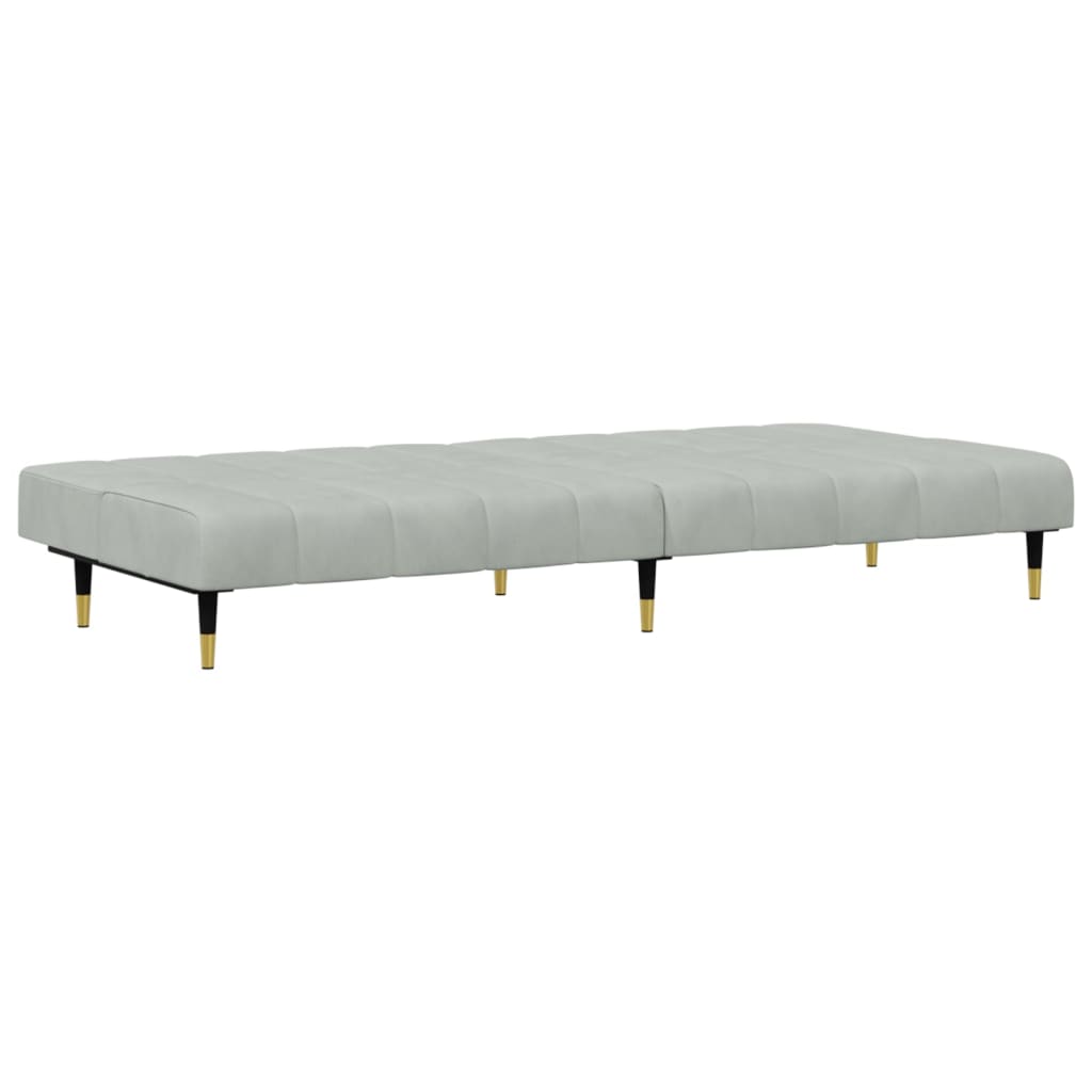2-piece sofa set light grey velvet