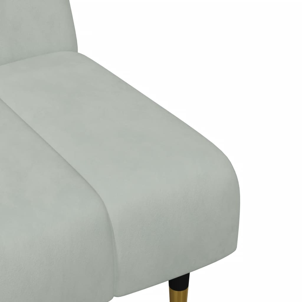 2-piece sofa set light grey velvet