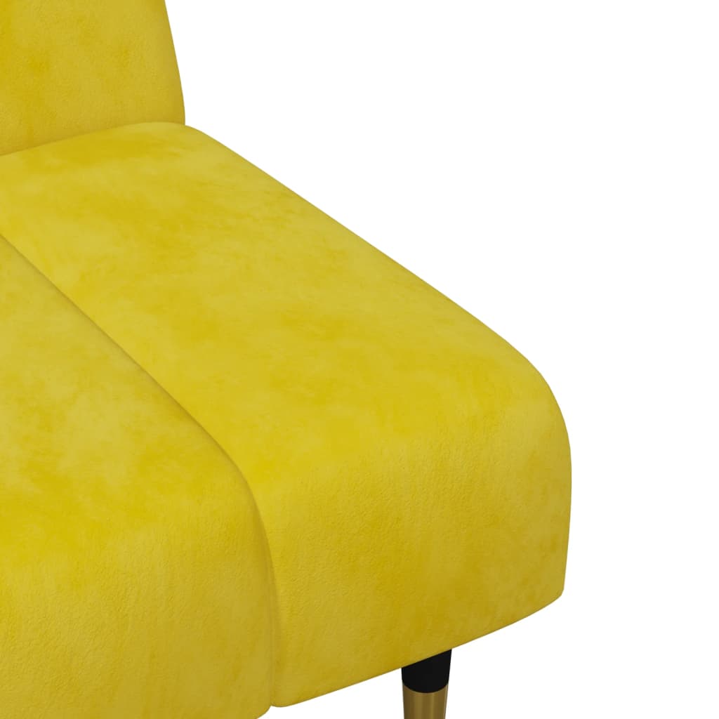 2-piece sofa set yellow velvet