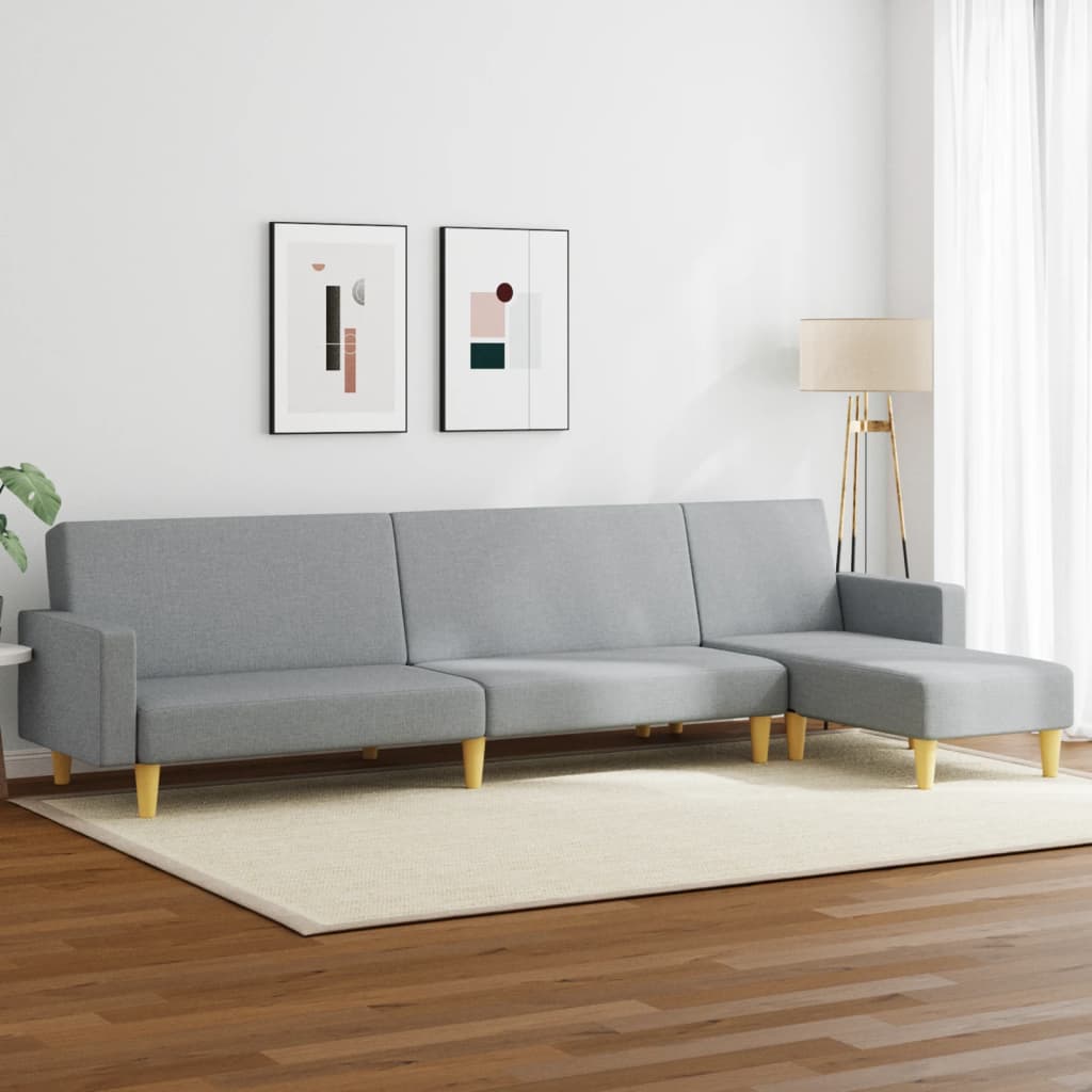 2-tlg. Sofagarnitur Hellgrau Stoff