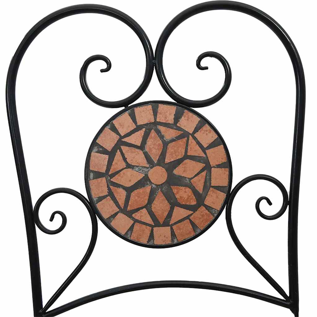 Mosaik-Bistro-Set Terrakottarot Eisen und Keramik