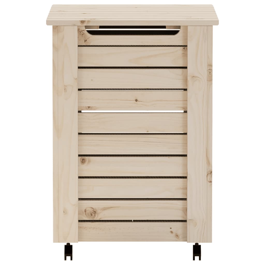 Laundry basket with wheels RANA 45x45x64 cm solid pine wood