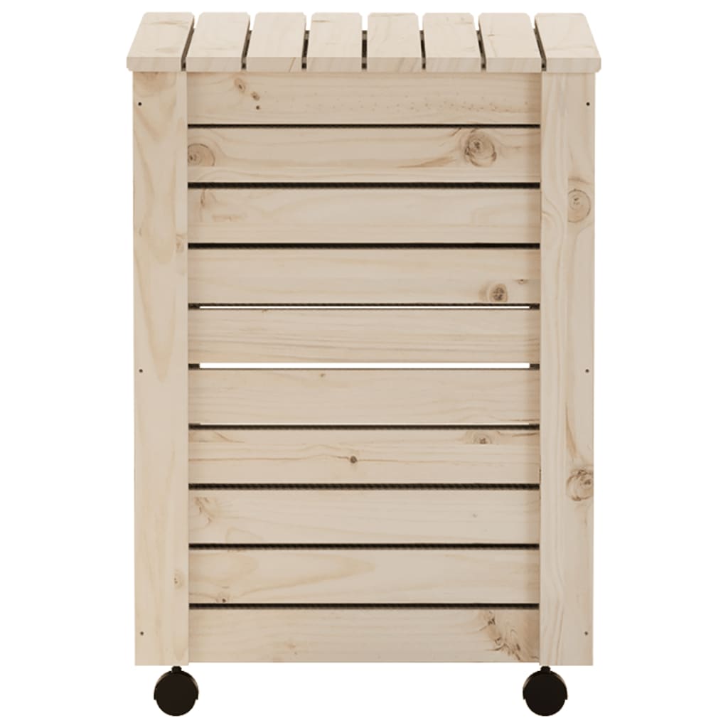 Laundry basket with wheels RANA 45x45x64 cm solid pine wood