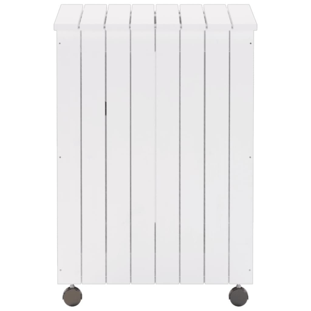 Laundry basket with wheels RANA White 45x45x64 cm solid pine wood