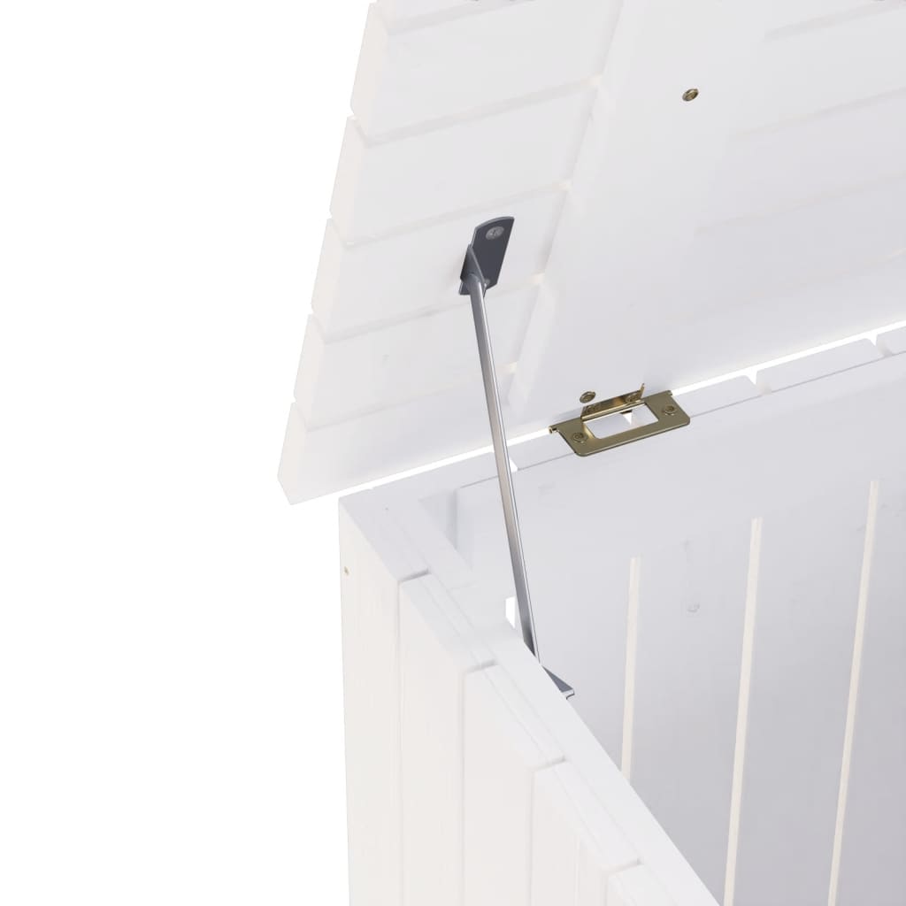 Laundry basket with wheels RANA White 45x45x64 cm solid pine wood