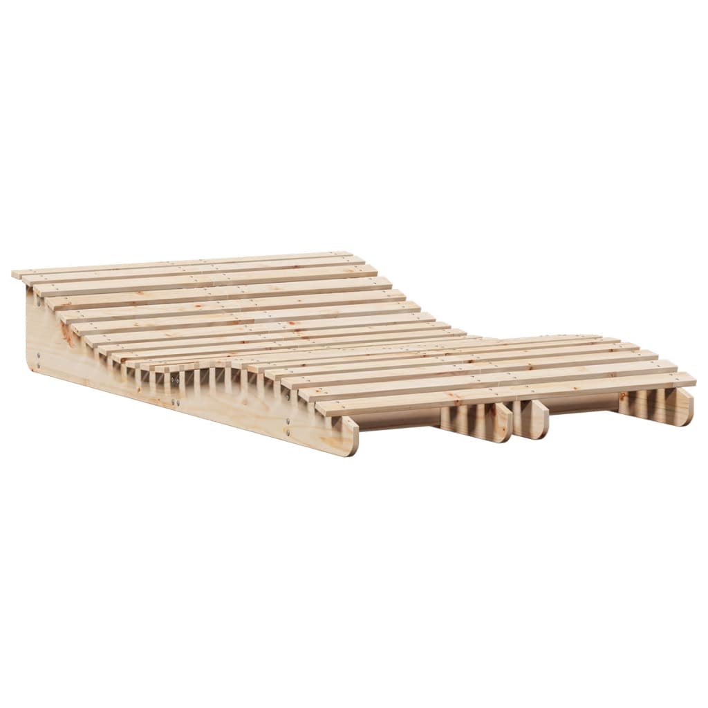 Sun loungers 2 pcs. 205x60x31.5 cm solid pine wood