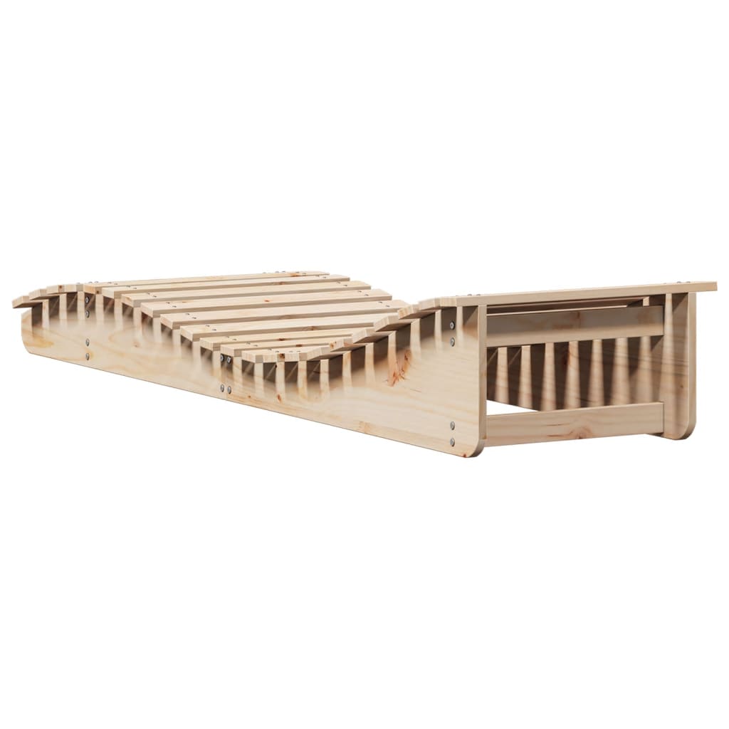 Sun loungers 2 pcs. 205x60x31.5 cm solid pine wood