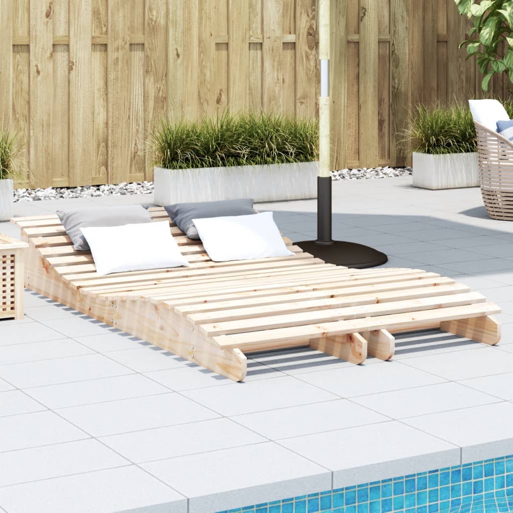 Sun loungers 2 pcs. 205x60x31.5 cm solid pine wood