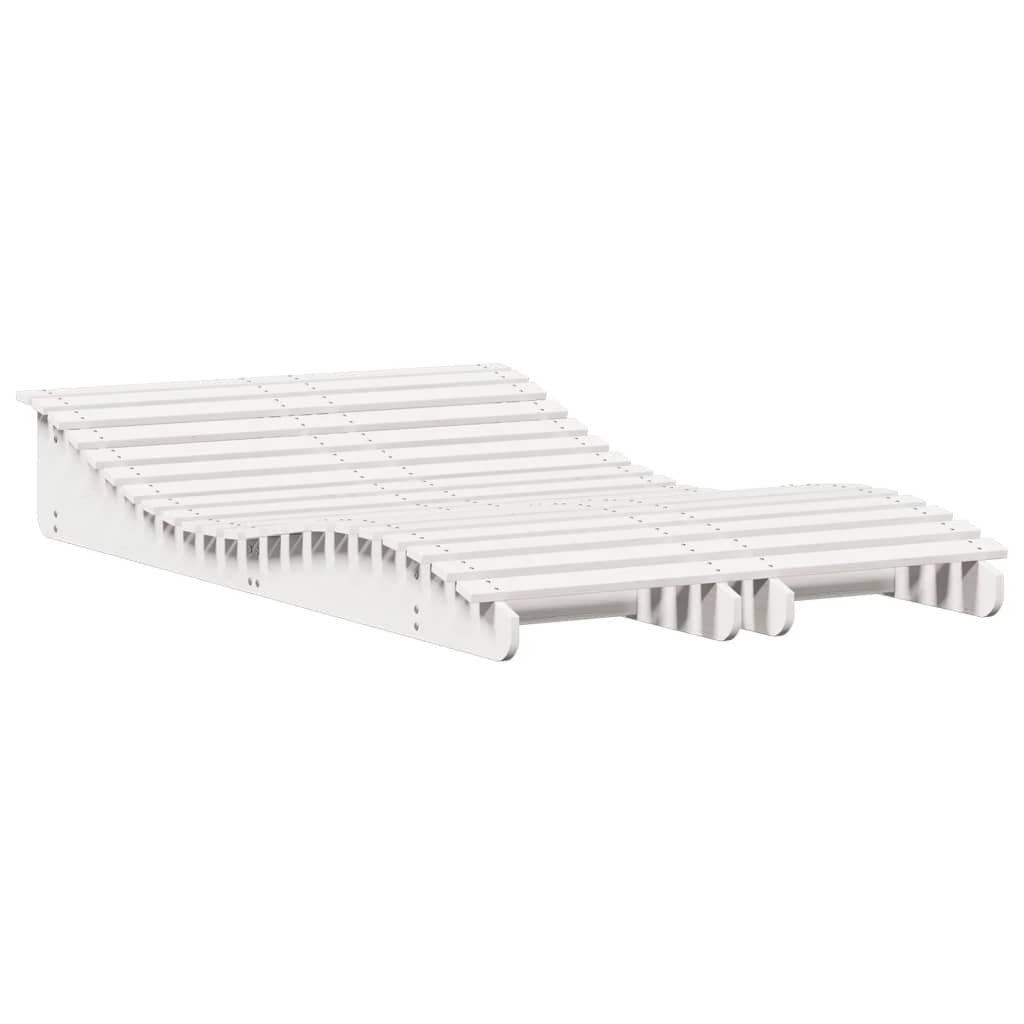 Sun loungers 2 pcs. White 205x60x31.5 cm solid pine wood