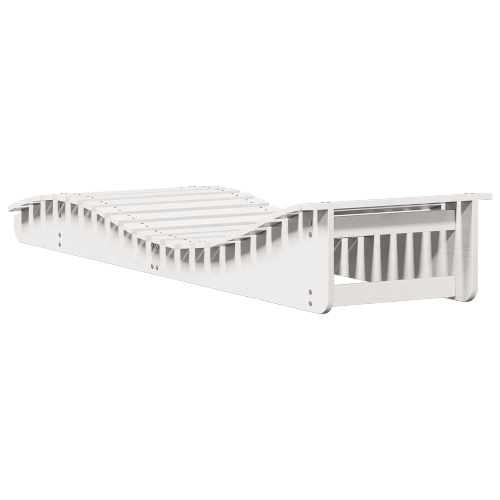 Sun loungers 2 pcs. White 205x60x31.5 cm solid pine wood