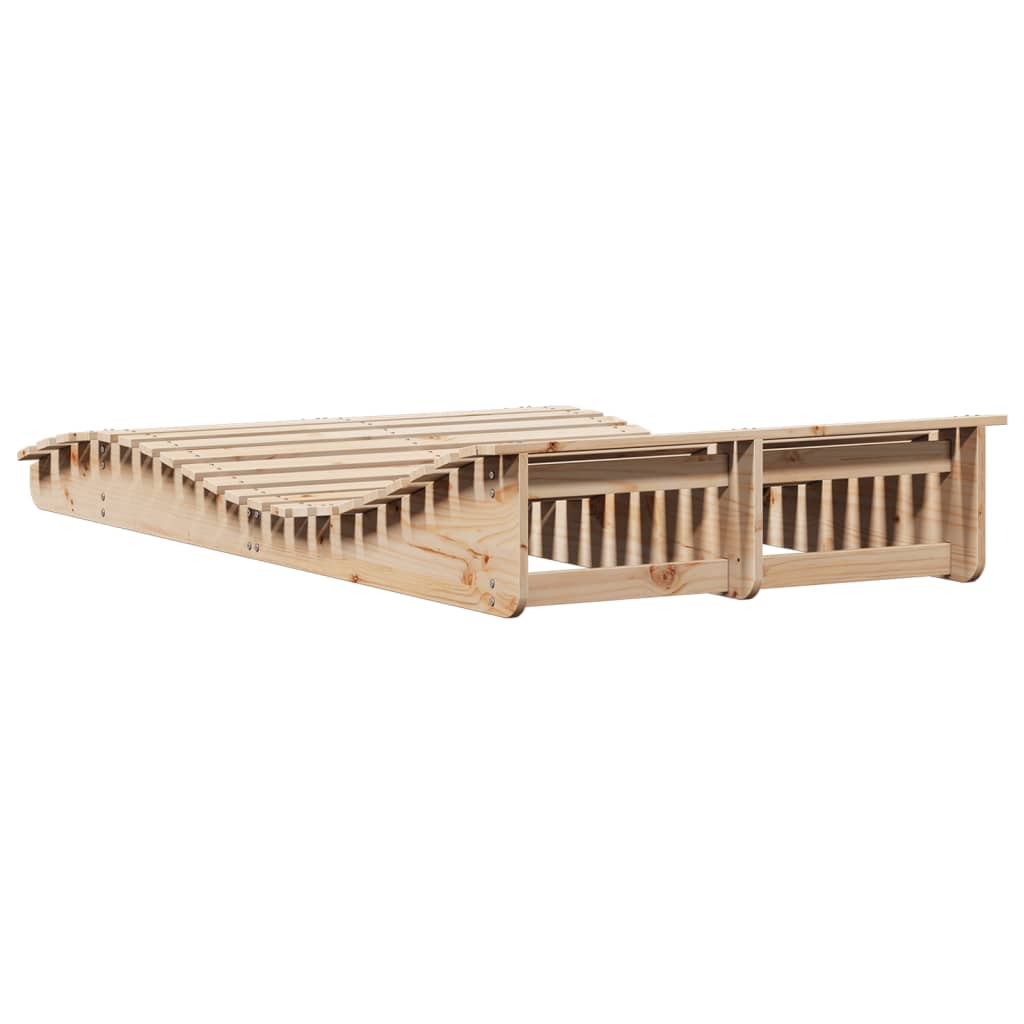 Sun lounger 205x110x31.5 cm solid pine wood