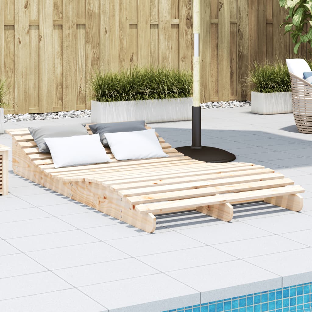 Sun lounger 205x110x31.5 cm solid pine wood