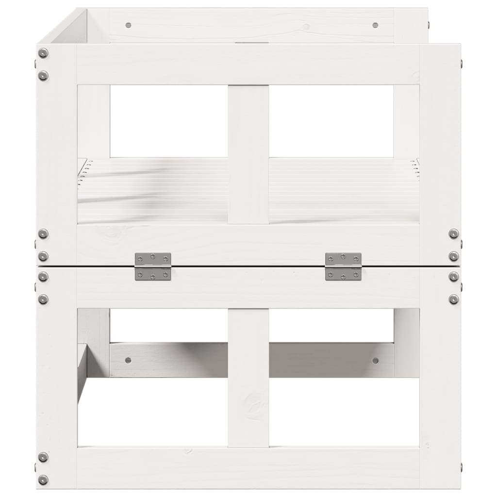 2-in-1 Garden Sofa Extendable White Solid Pine