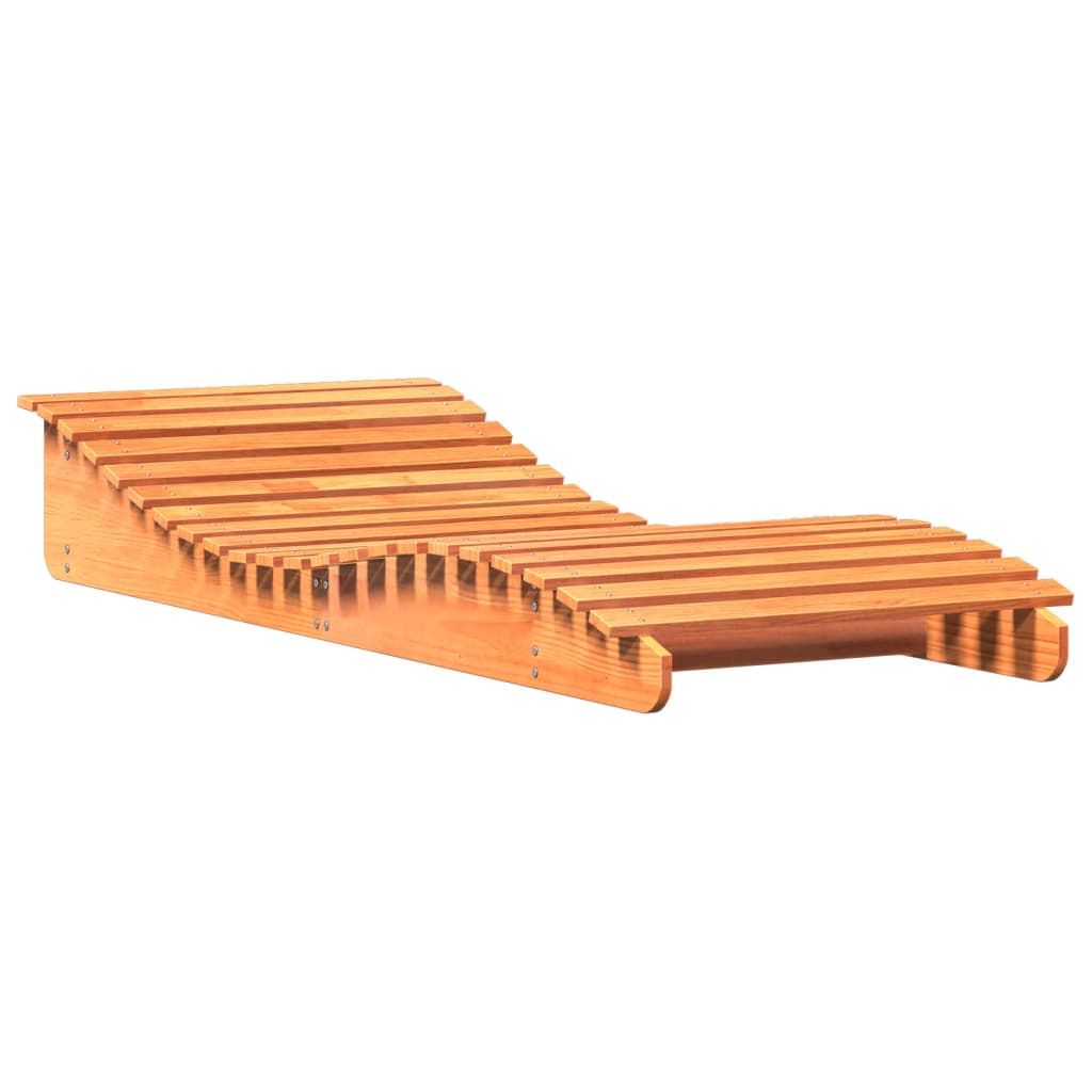 Sun lounger wax brown 205x80x31.5 cm solid pine wood
