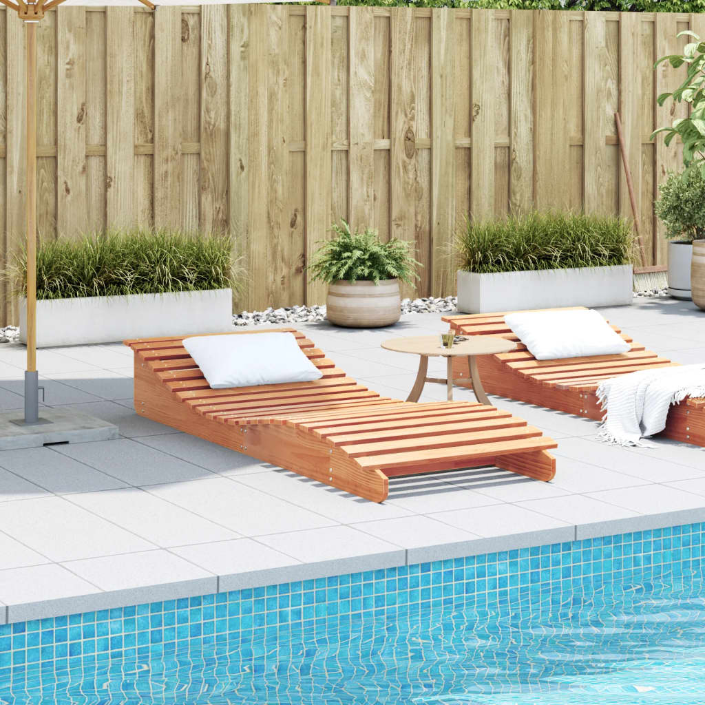 Sun lounger wax brown 205x80x31.5 cm solid pine wood