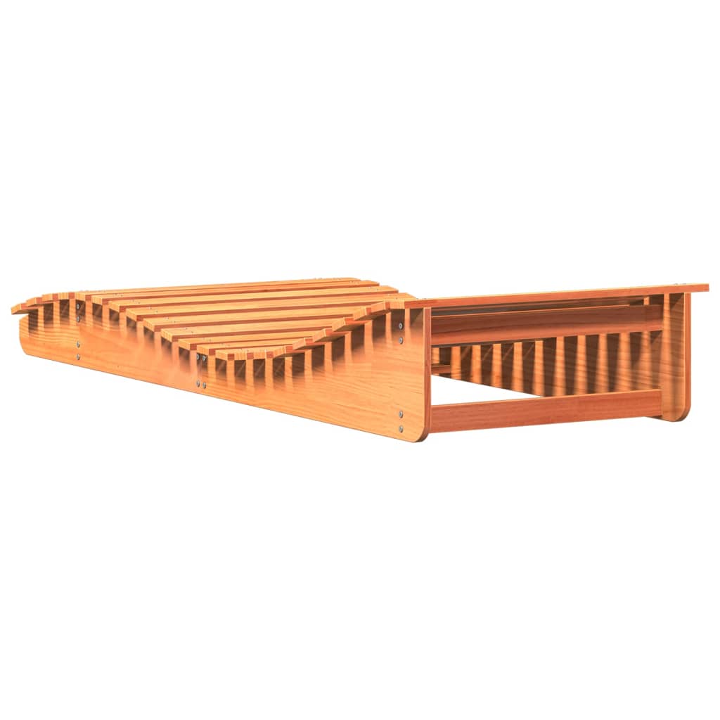 Sun lounger wax brown 205x80x31.5 cm solid pine wood
