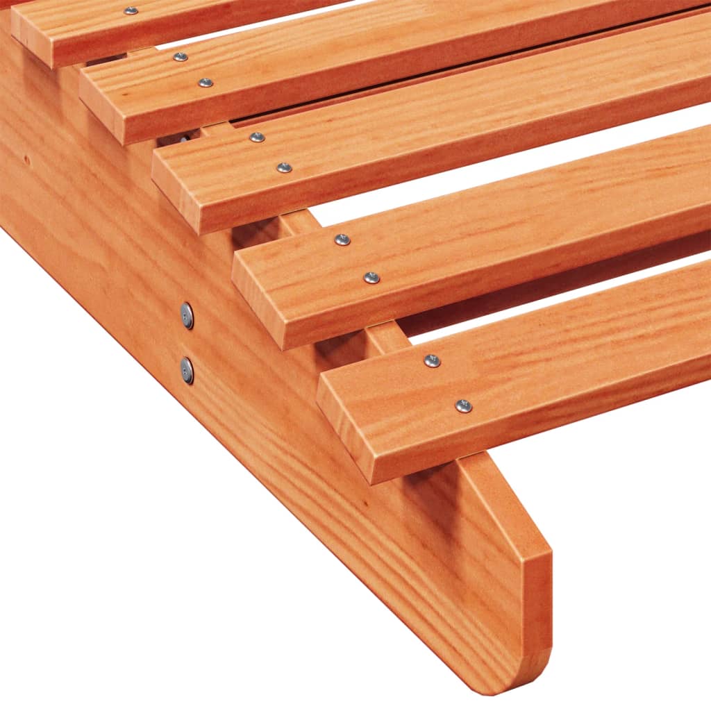 Sun lounger wax brown 205x80x31.5 cm solid pine wood