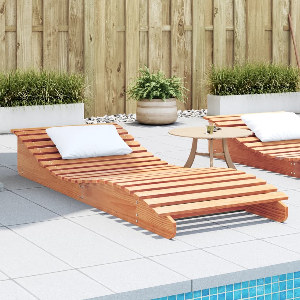 Sun lounger wax brown 205x80x31.5 cm solid pine wood
