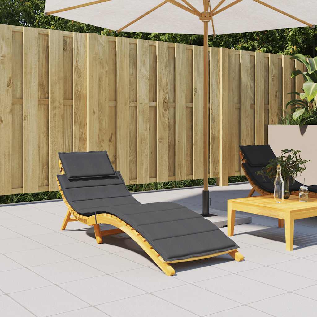 Sonnenliegen-Auflage Melange Anthrazit 186x58x4 cm Stoff