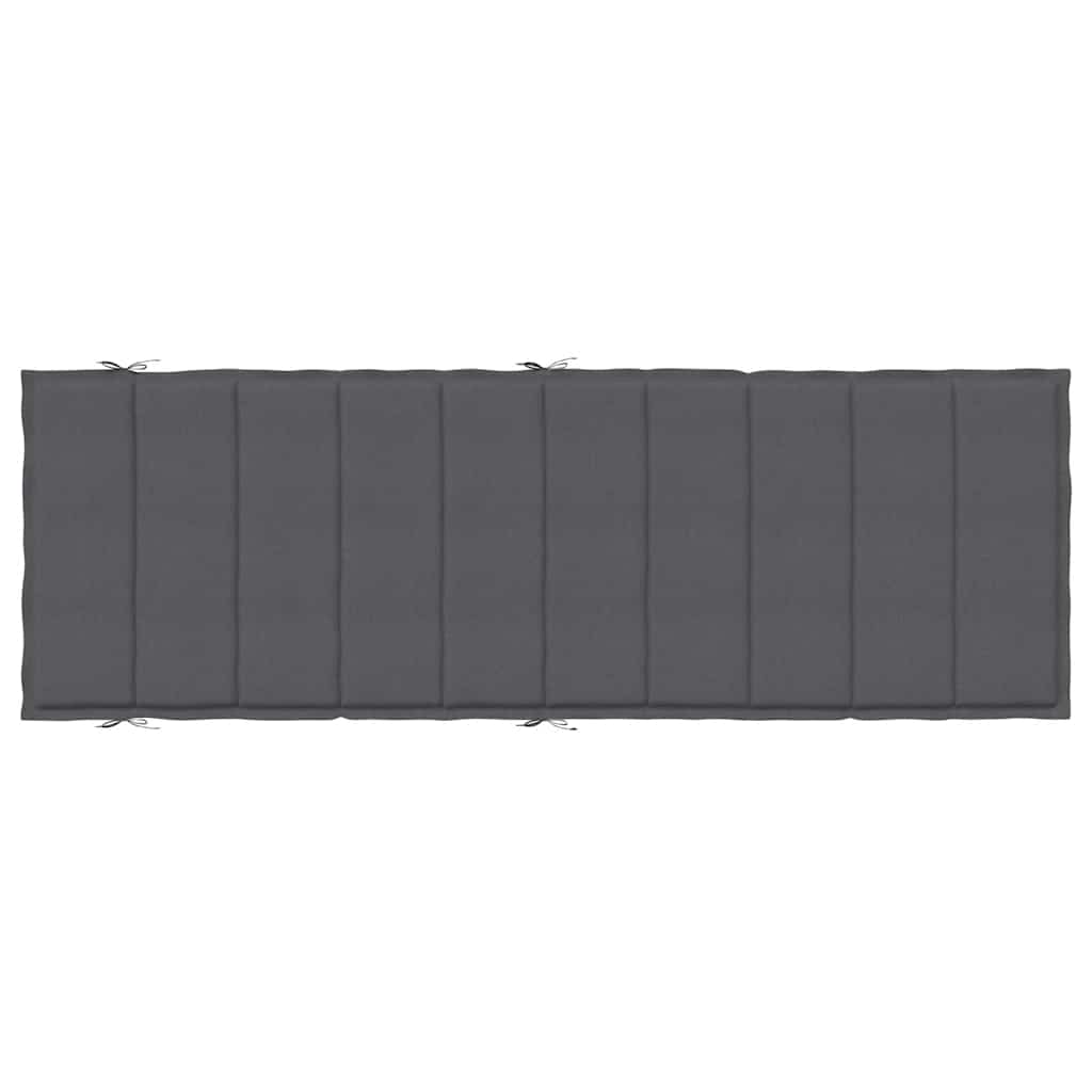 Sonnenliegen-Auflage Melange Anthrazit 186x58x4 cm Stoff