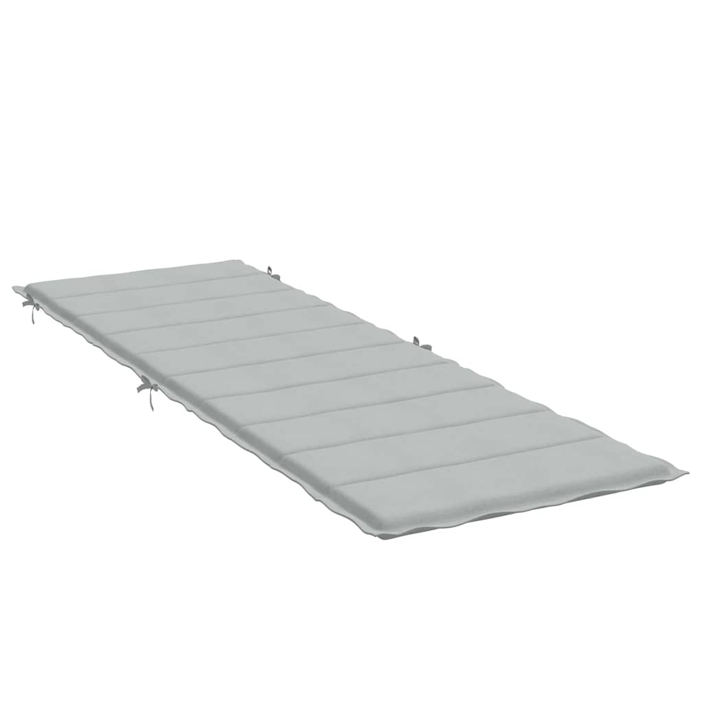 Sonnenliegen-Auflage Melange Hellgrau 186x58x4 cm Stoff