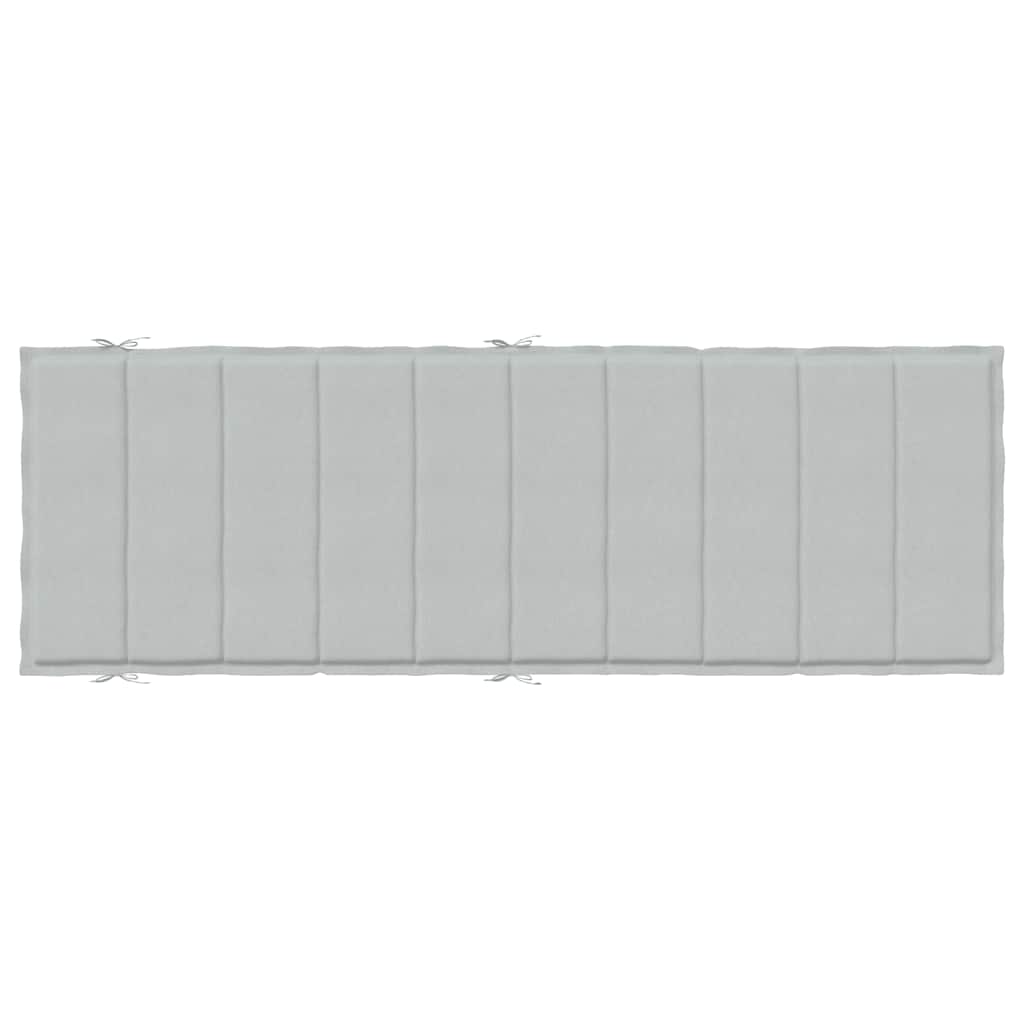 Sonnenliegen-Auflage Melange Hellgrau 186x58x4 cm Stoff