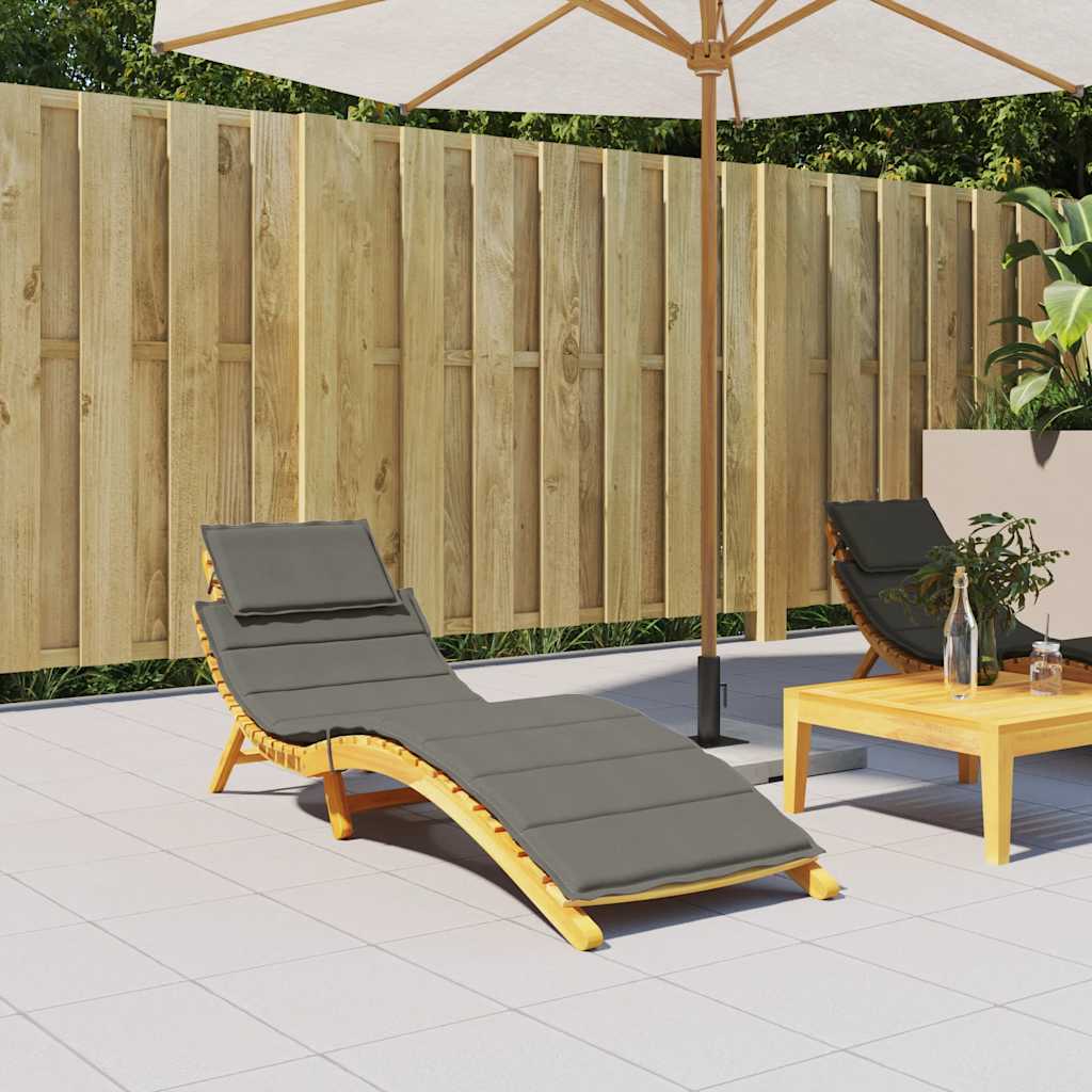 Sonnenliegen-Auflage Melange Dunkelgrau 186x58x4 cm Stoff