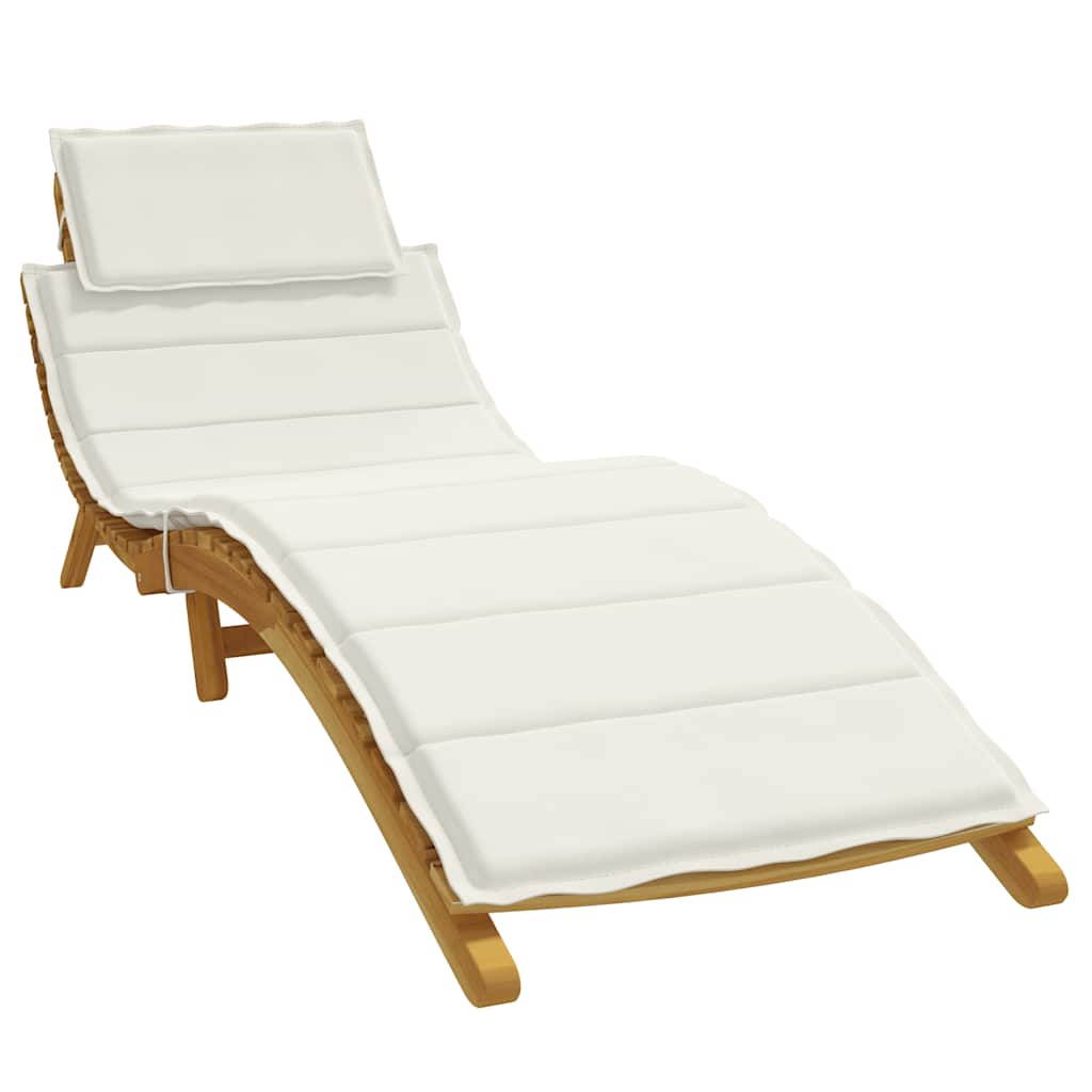 Sonnenliegen-Auflage Melange Creme 186x58x4 cm Stoff