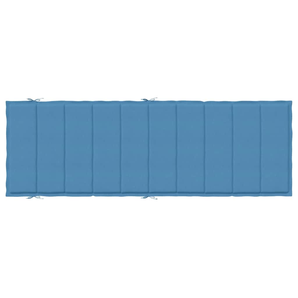 Sonnenliegen-Auflage Melange Blau 186x58x4 cm Stoff