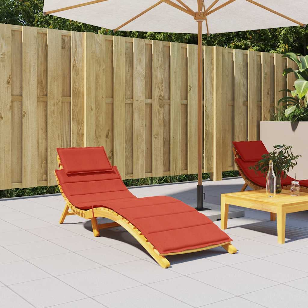 Sonnenliegen-Auflage Melange Rot 186x58x4 cm Stoff