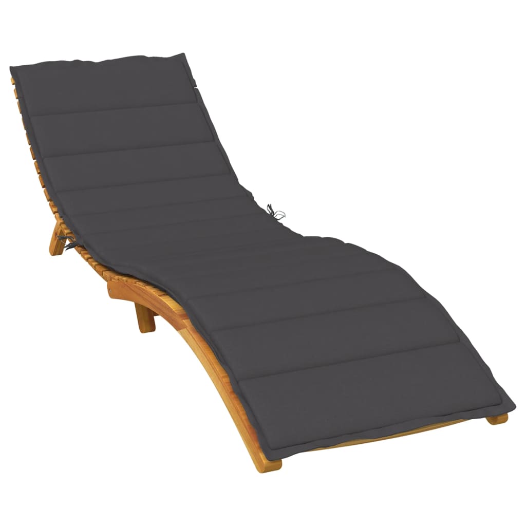 Coussin de bain de soleil Melange Anthracite 200x70x4 cm tissu