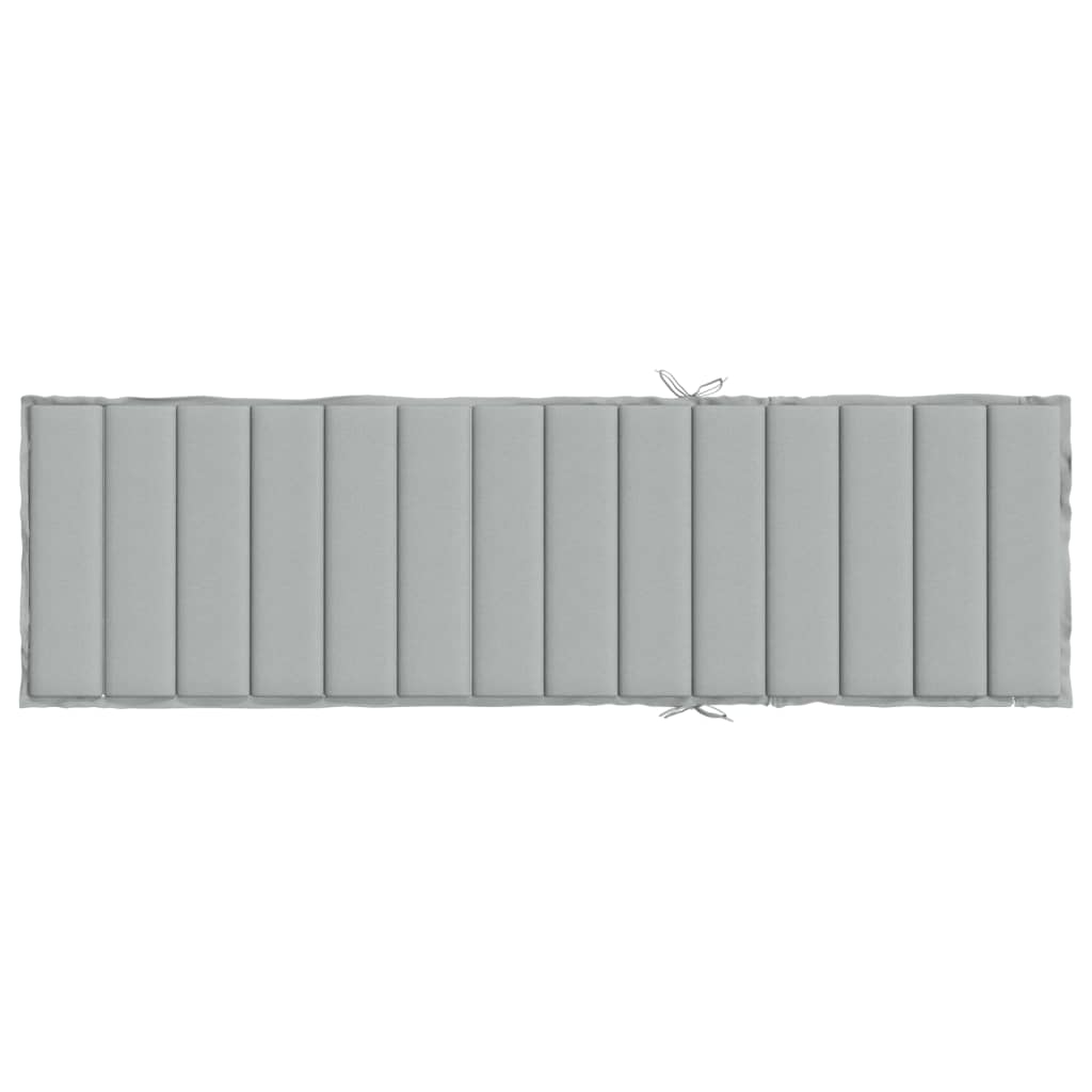 Sonnenliegen-Auflage Melange Hellgrau 200x70x4 cm Stoff