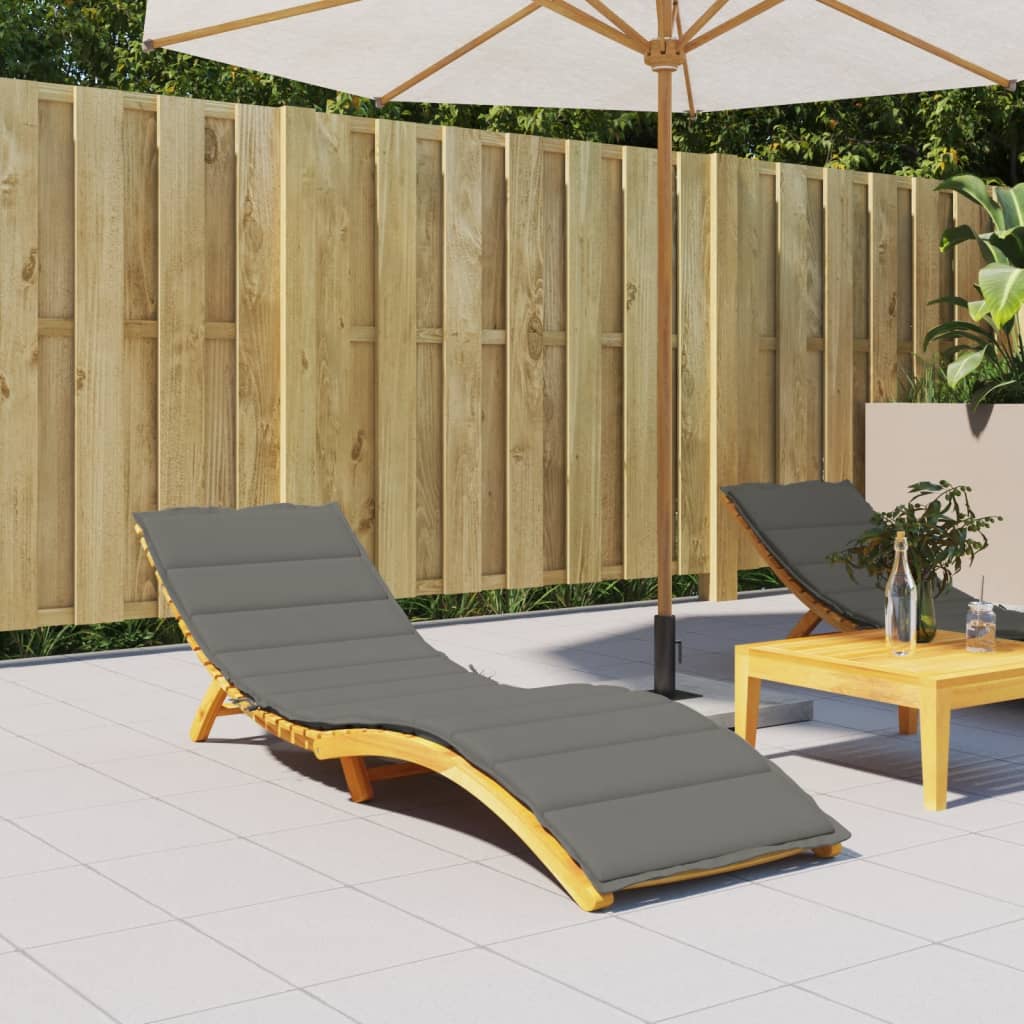 Sonnenliegen-Auflage Melange Dunkelgrau 200x70x4 cm Stoff