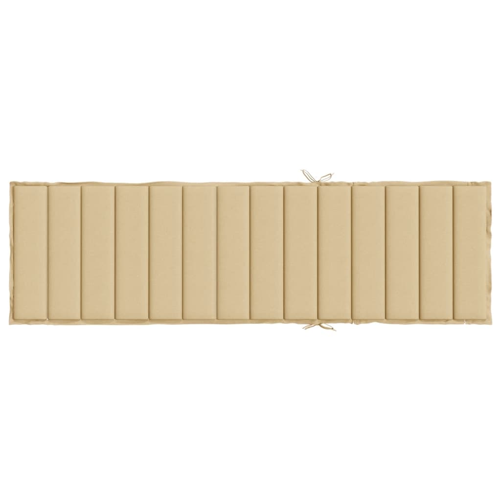 Sonnenliegen-Auflage Melange Beige 200x70x4 cm Stoff