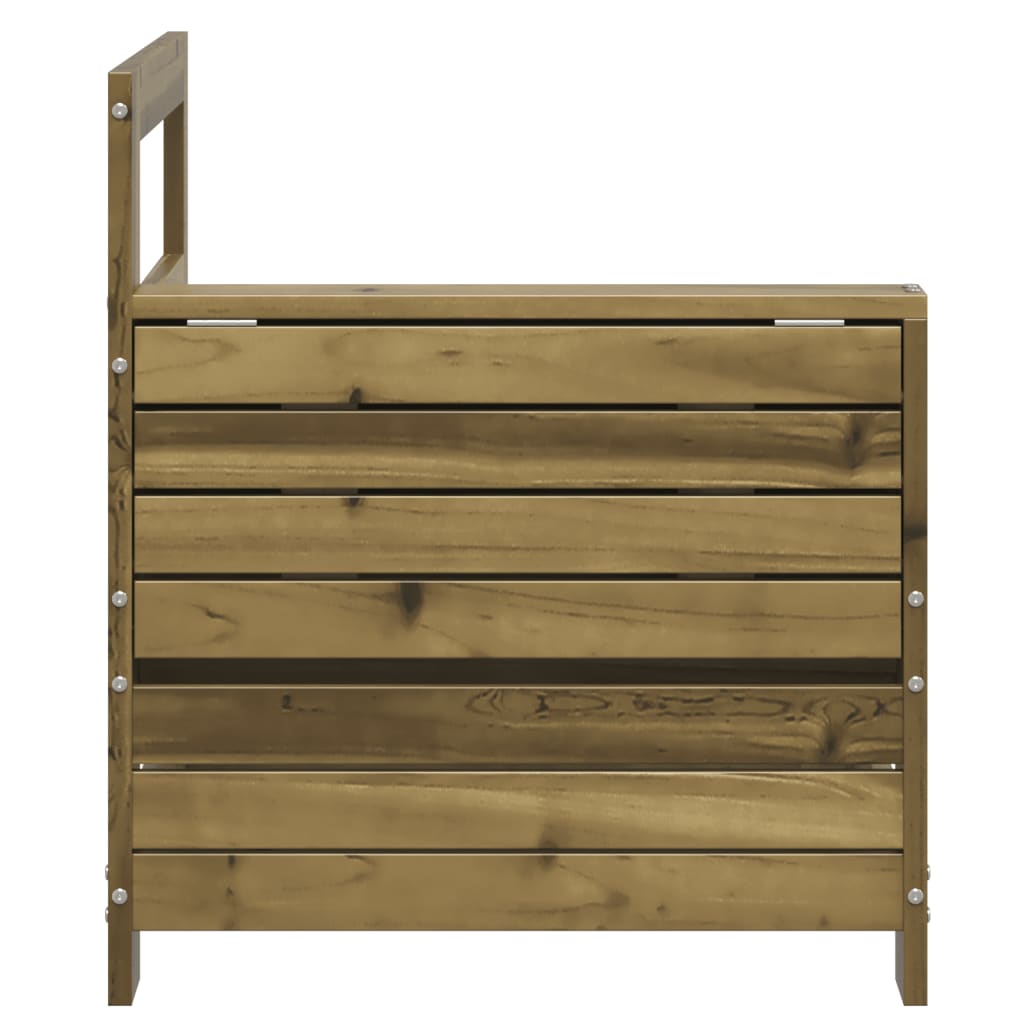 Canapé de jardin avec accoudoirs et table d'appoint en bois de pin