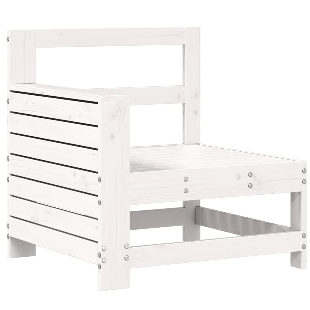 Garden Sofa with Armrest White 69x62x70.5 cm Solid Pine