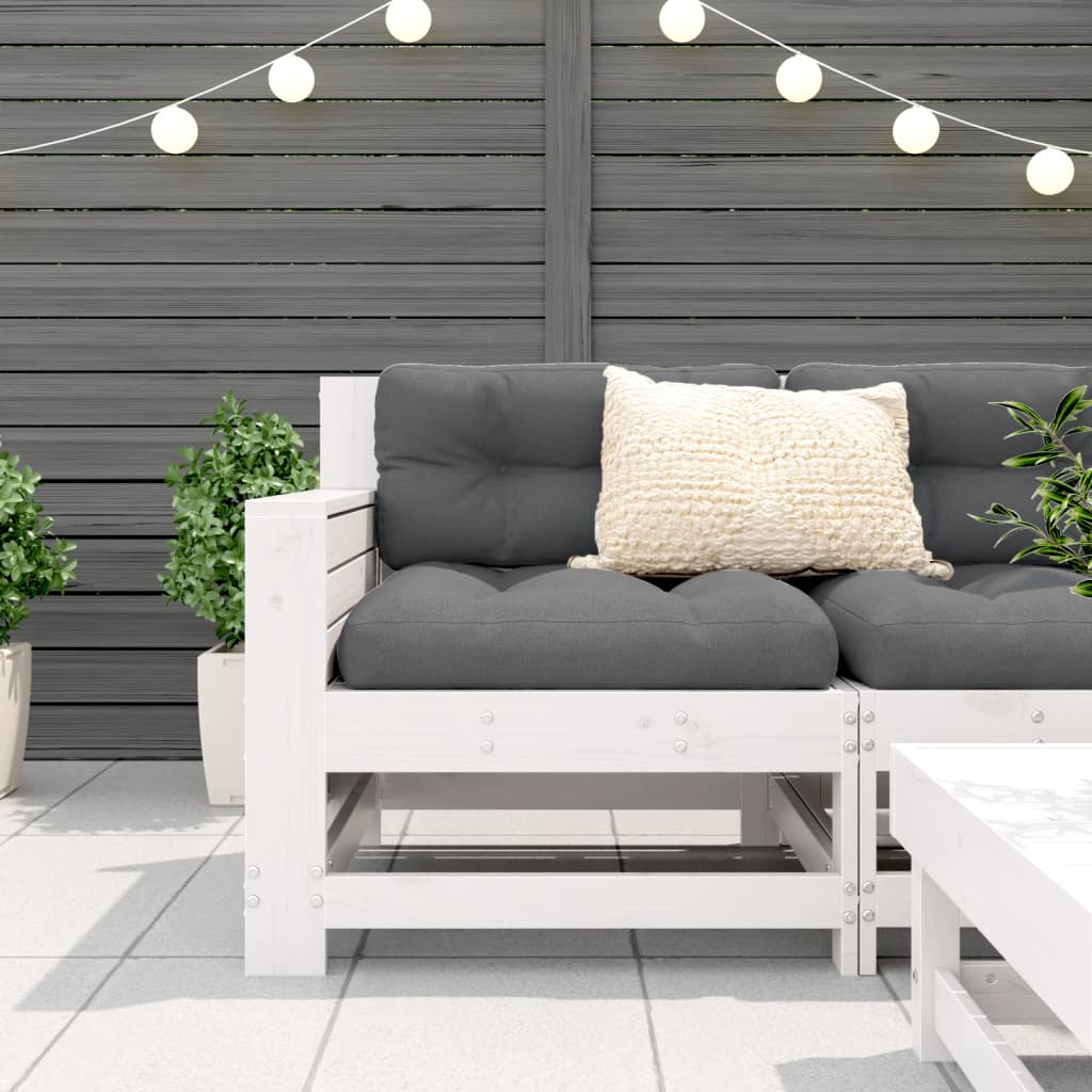 Garden Sofa with Armrest White 69x62x70.5 cm Solid Pine