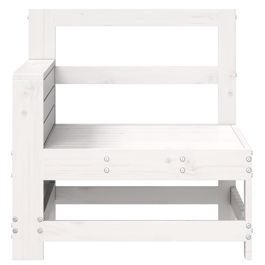 Garden Sofa with Armrest White 69x62x70.5 cm Solid Pine