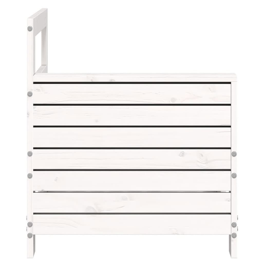 Garden Sofa with Armrest White 69x62x70.5 cm Solid Pine