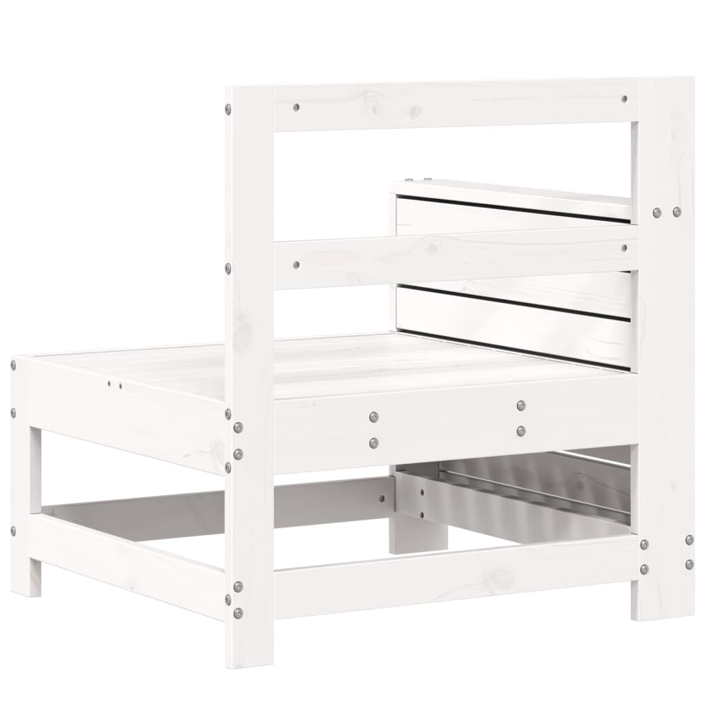 Garden Sofa with Armrest White 69x62x70.5 cm Solid Pine