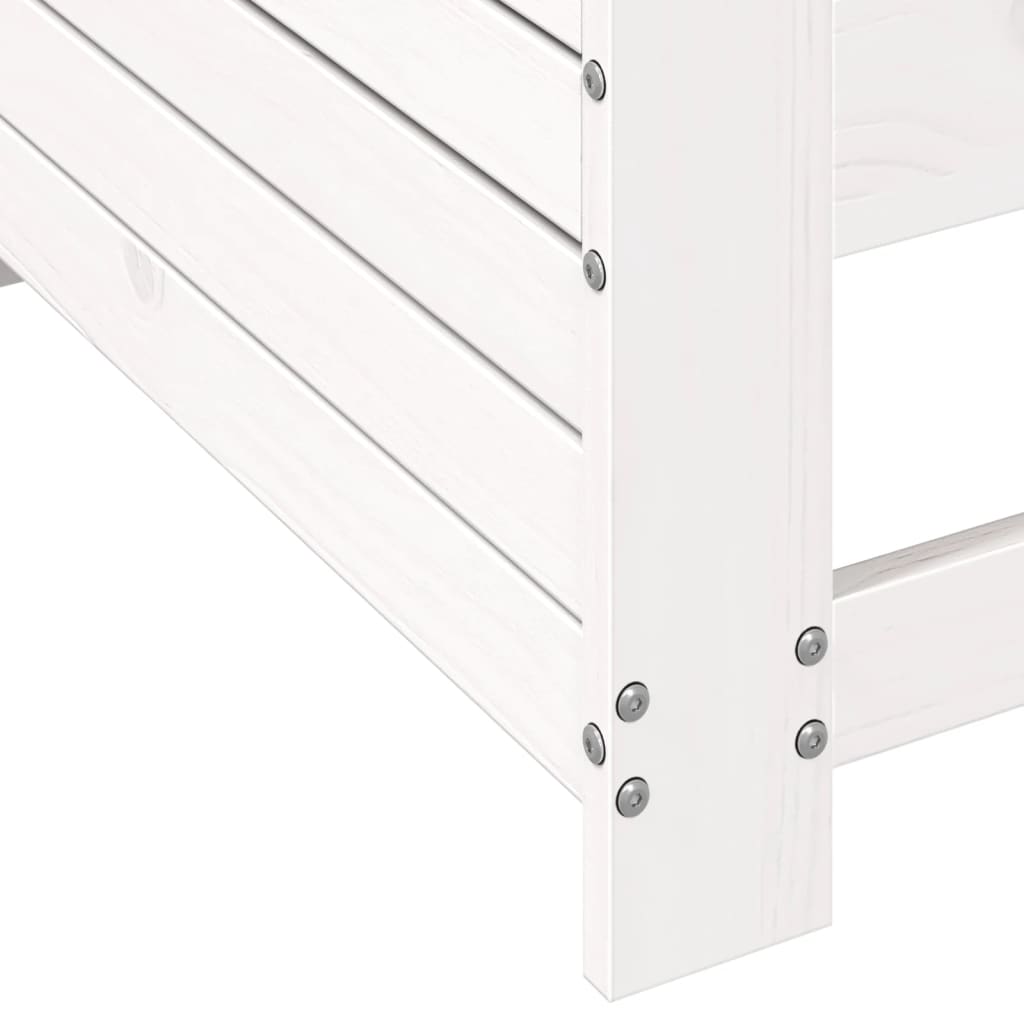 Garden Sofa with Armrest White 69x62x70.5 cm Solid Pine
