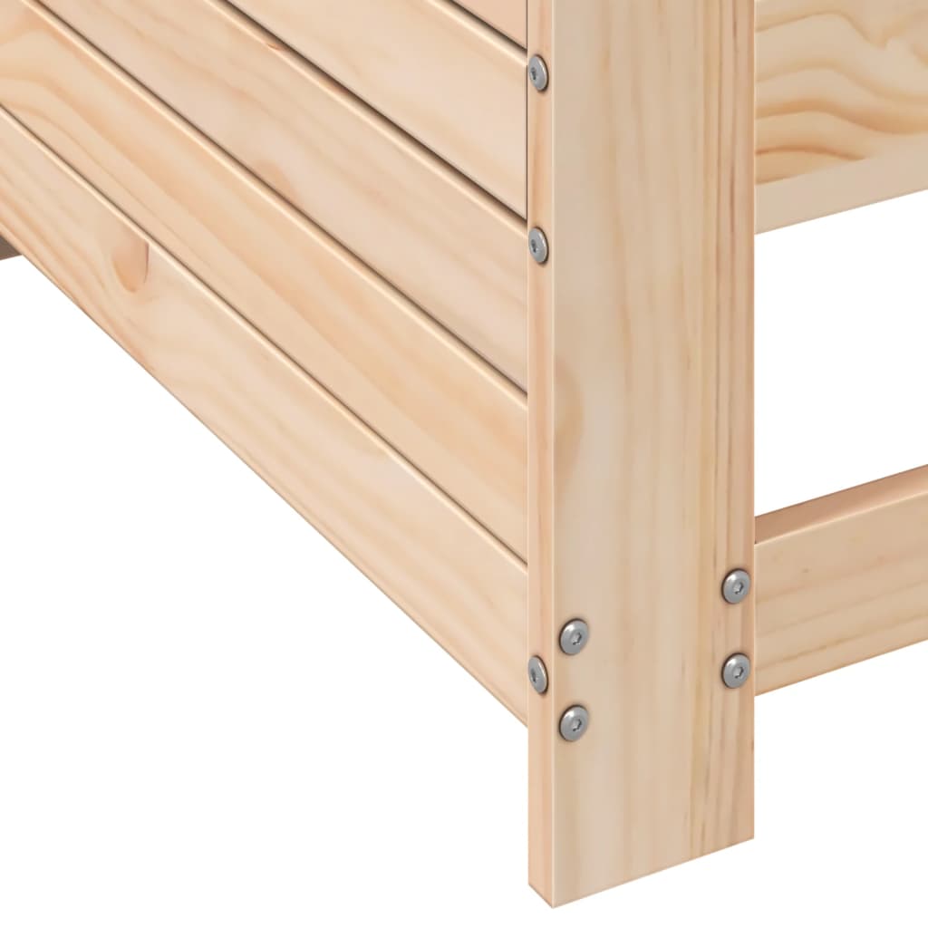 Garden sofa with armrest and cushions solid pine